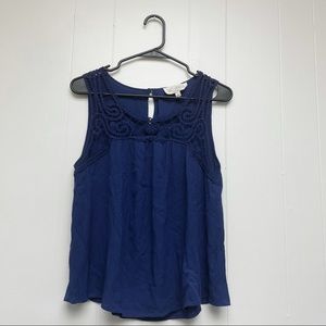 Sweet Wanderer Blue Sleeveless Blouse